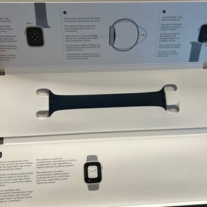 Storm blue solo loop silicon Apple Watch band. Size 4